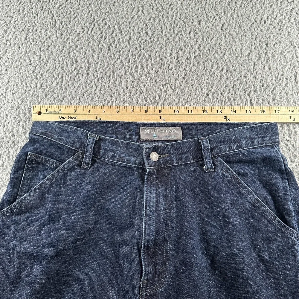 Vtg Levis Silvertab‎ Jeans Mens 34x30 Blue Baggy Y2K Articulated Knee 90's